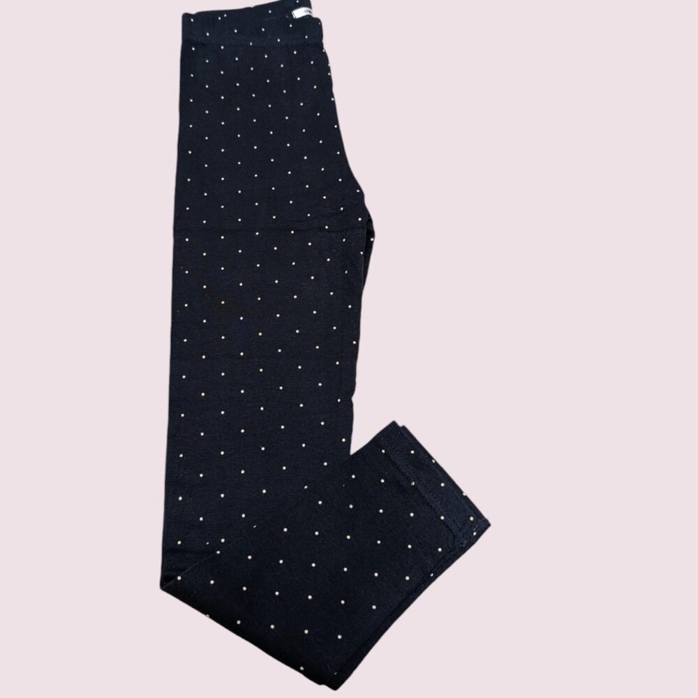 Pepco Full length Soft Cotton leggings Skinny Fit Stretchy Navy Blue Polka NWOT